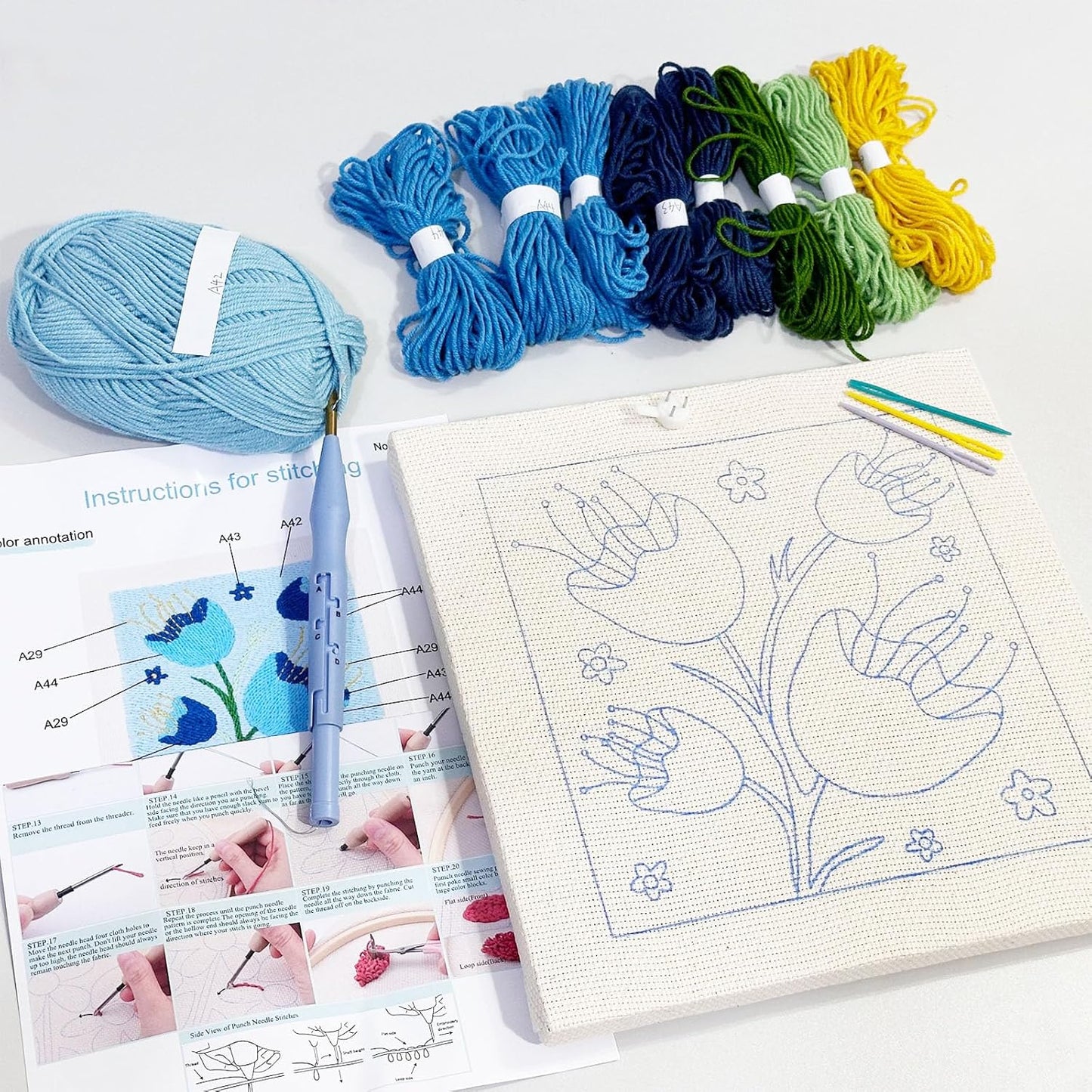 Anxiety Punch Needle Kit With Threads